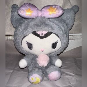 Sanrio Hello Kitty Kuromi Gray Purple Moon & Stars Plush